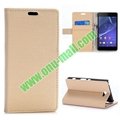 Cloth Texture Magnetic Flip Stand Leather Case for Sony Xperia Z2a D6563 with Ca 2