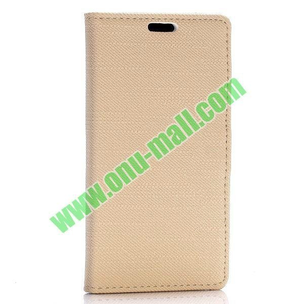 Cloth Texture Magnetic Flip Stand Leather Case for Sony Xperia Z2a D6563 with Ca 4