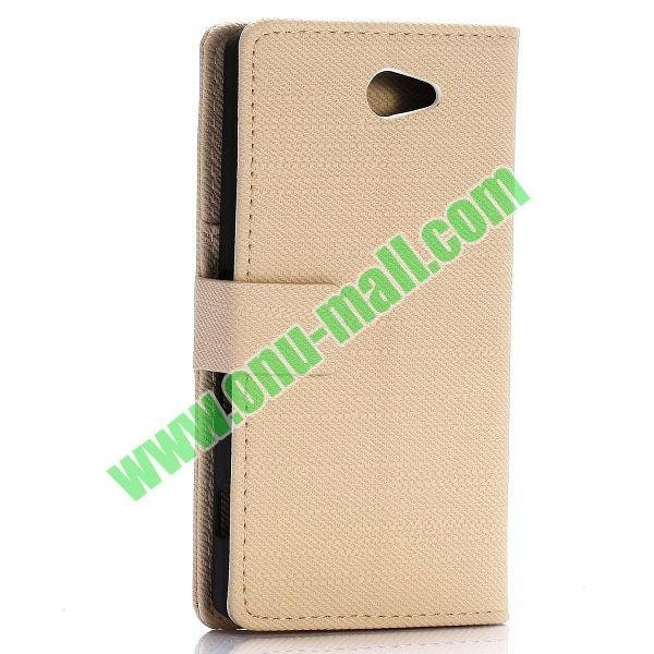 Cloth Texture Magnetic Flip Stand Leather Case for Sony Xperia Z2a D6563 with Ca 3