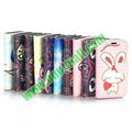 Cute Owls Pattern Magnetic Flip Stand PC+PU Leather Case for HuaWei Ascend Y330 3