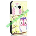 Cute Owls Pattern Magnetic Flip Stand PC+PU Leather Case for HuaWei Ascend Y330 2