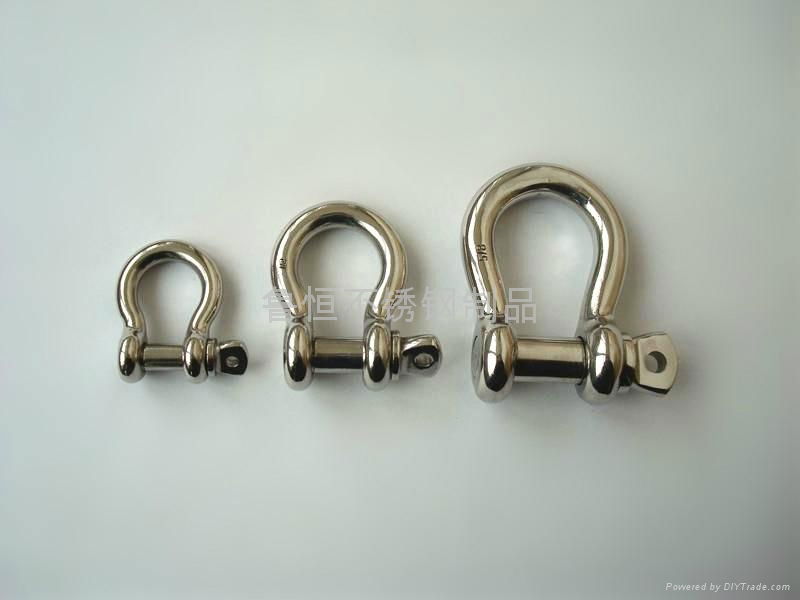 Stainless steel bow shackle