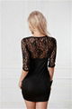 Vintage Slinky Lace Long Sleeve Pencil