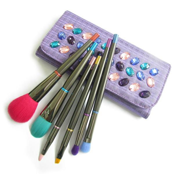 6pcs Colorful beauty cosmetics makeup brand Foundation Blush makeup Brushes set