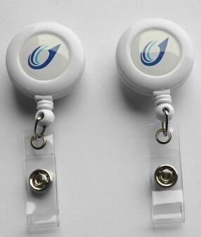 Round clip-on retractable custom Badge Reel