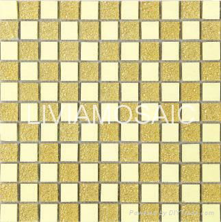 PFM107 Plating and Foil Glass Mosaic Golden mirror Mosaic Tiles Wall Decoration 