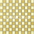 PFM107 Plating and Foil Glass Mosaic Golden mirror Mosaic Tiles Wall Decoration 