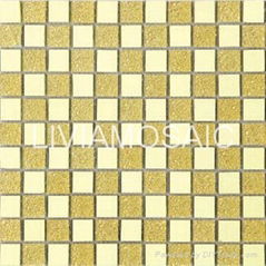 PFM107 Plating and Foil Glass Mosaic Golden mirror Mosaic Tiles Wall Decoration 