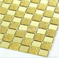 PFM107 Plating and Foil Glass Mosaic Golden mirror Mosaic Tiles Wall Decoration  2