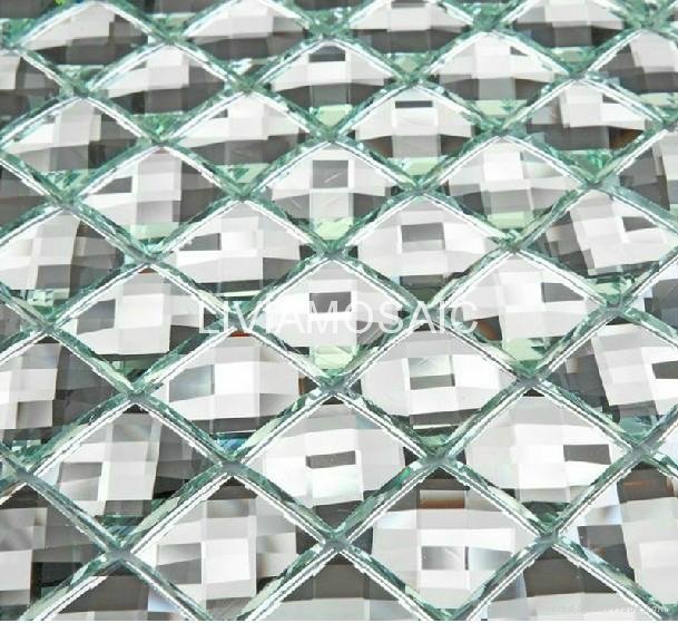 PM112 Silver diamond mirror glass mosaic 1