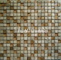 Brown crystal resin and marble mix mosaic kitchen mosaic tile