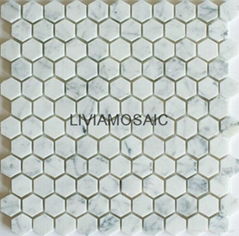 XLSG27 Carrara White Hexa mosaic