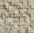 LINT1-3D beige travertine mosaic 3d marble mosaic backsplash