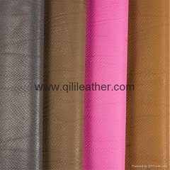Brushed snake grain PU synthetic leather for shoes