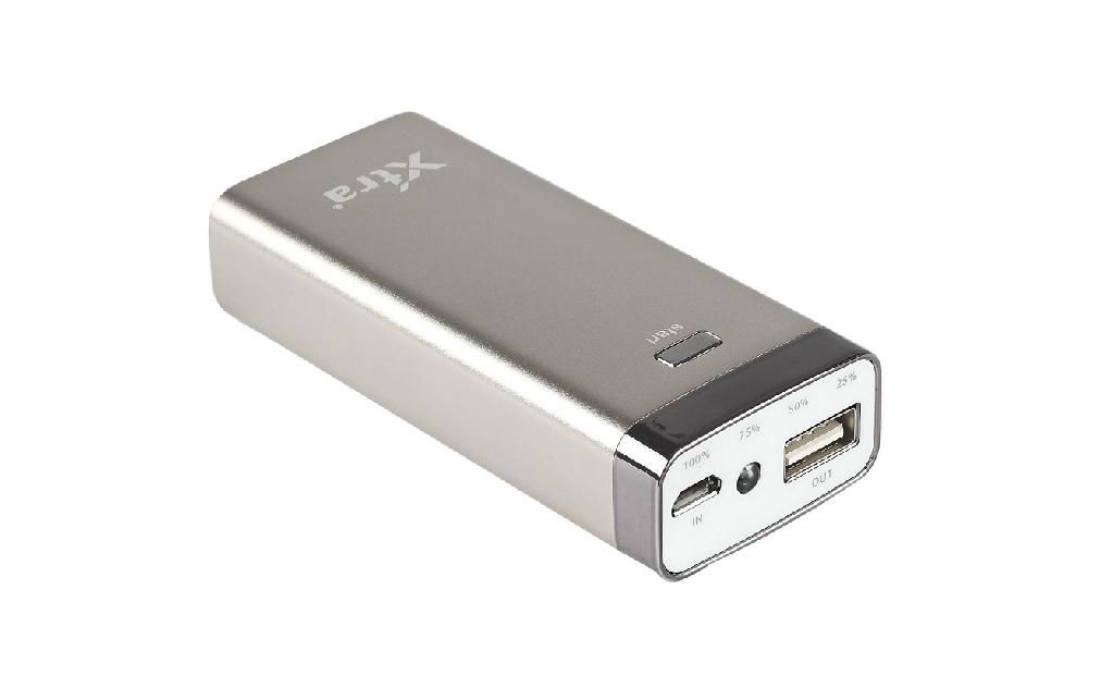 Wholesale - Portable mobile power bank 5200mah in silver
