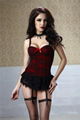 Floral Lace Ruffle Bowtie Lingerie Corset Bustier By Eve's Night