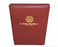 Promotional leather menu cover and