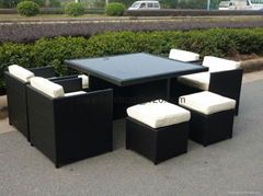 cubic rattan dining set