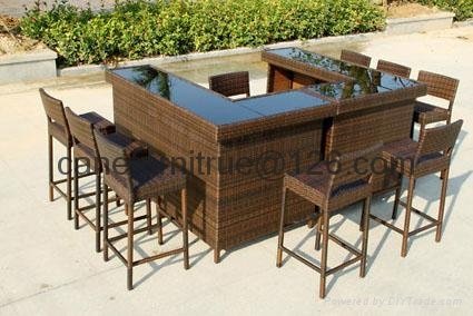 durable all weather wicker patio furniture bar set