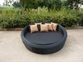 round rattan patio resin wicker bed