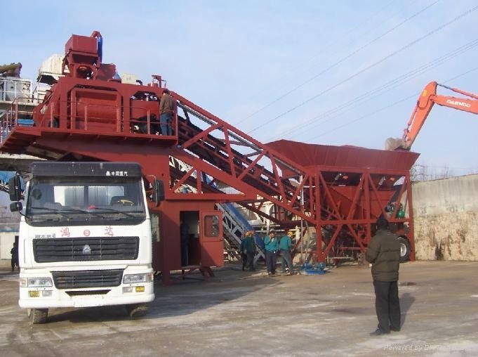 60m³/h mobile concrete mixing plant