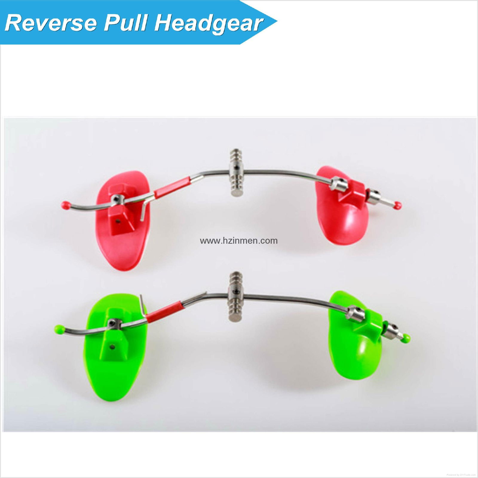 Dental orthodontic reverse pull headgear