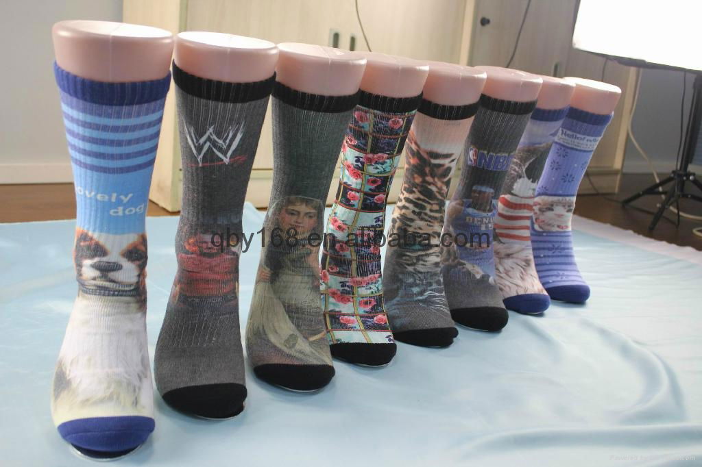 Hot sell sublimation print sport socks 2