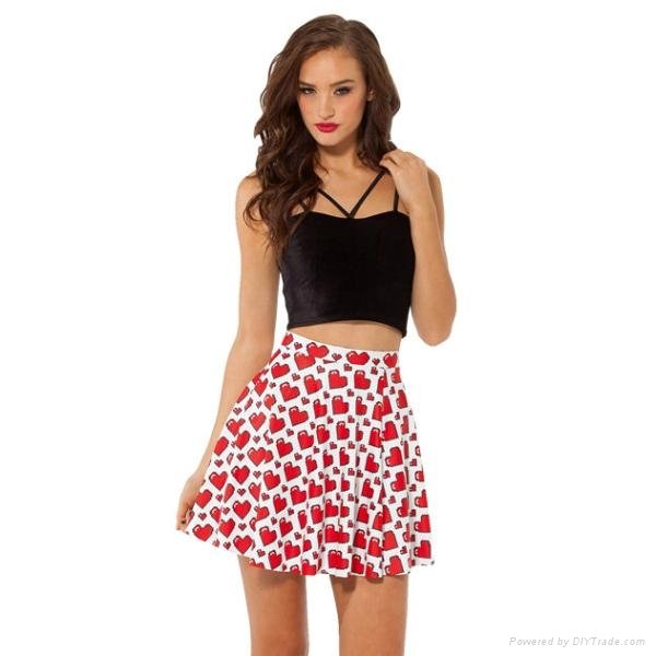 Women's Fashion Print Casual Skirt Pleated skirt 3