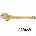 Non sparking 12" aluminum bronze alloy adjustable wrench 1