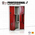 L and Z shaped six doors red knock down  steel locker  1