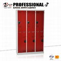 L and Z shaped six doors red knock down  steel locker  3