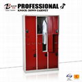 L and Z shaped six doors red knock down  steel locker  4