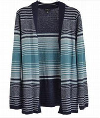 women's contrast colors cardigan sweater