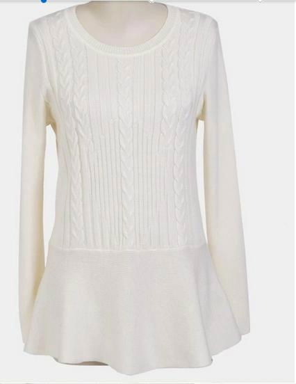 ladies' cable knit beautiful dress sweater 3