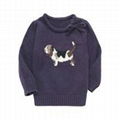 kids intarsia dog with bow pullover sweater 1