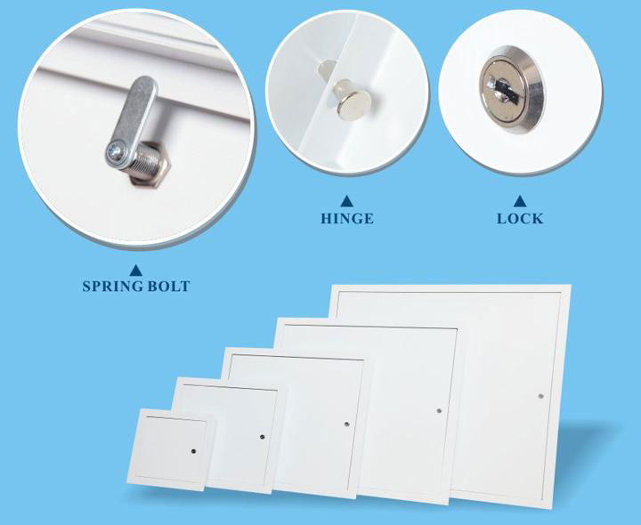 Aluminum access doors with lock and key for clean place  3