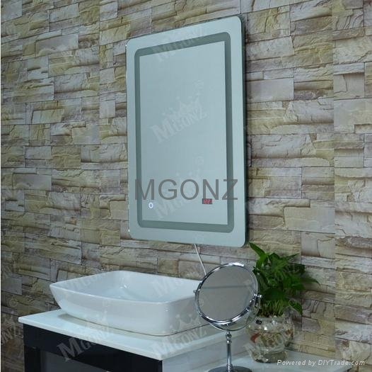 Mgonz led lighting anti-fog bathroom mirror square mirror 2