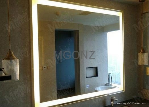 Mgonz belt led lighting anti-fog bathroom mirror