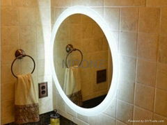 MGONZ fashion circle wall bathroom mirror led lighting anti-fog mirror