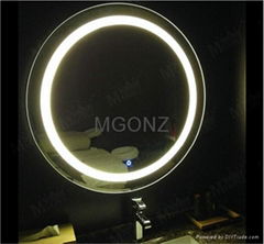 Mgonz circle with touch switch led anti-fog bathroom mirror