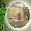 Mgonz with touch switch led anti-fog bathroom mirror circle wall mirror