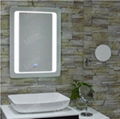 Mgonz with touch switch led time anti-fog bathroom mirror 1