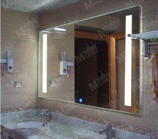 MGONZ LED lights with touch switch bathroom mirror anti-fog