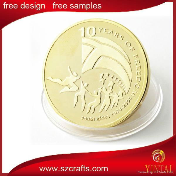 2015  custom made  metal  plated souvenir gold  coin  5