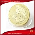 2015  custom made  metal  plated souvenir gold  coin  5
