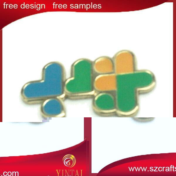 Gold plated enamel metal badge 2