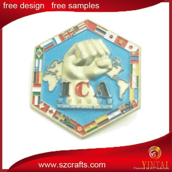 Gold plated enamel metal badge 4