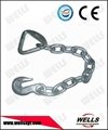 chain with delta ring and grab hook each on one end 1