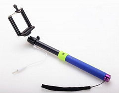 2 in 1 3.5mm audio jack wire extendable bluetooth selfie stick monopod