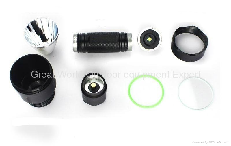 High Quality CREE XRE R2 LED Flashlight with 18650 Battery and Charger 4